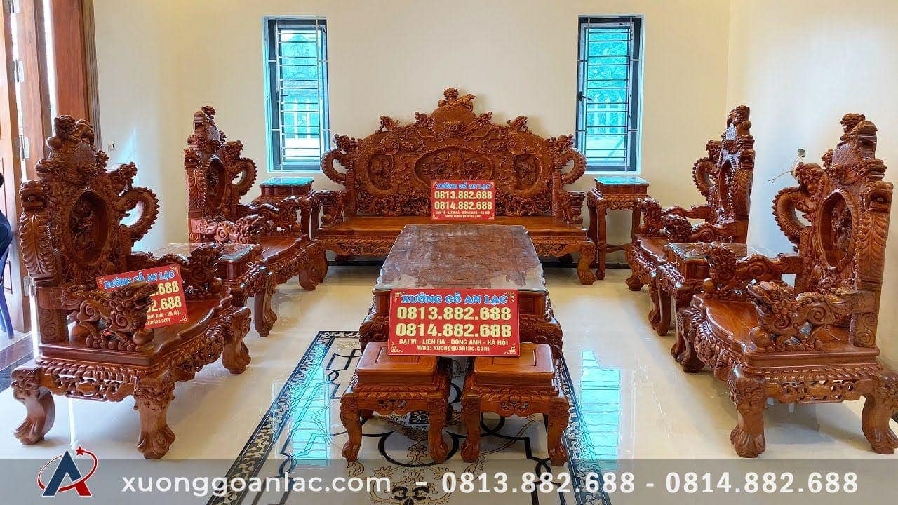 Kinh nghiệm lựa chọn bàn ghế phòng khách phù hợp với nhu cầu 14 Bộ bàn ghế rồng đỉnh