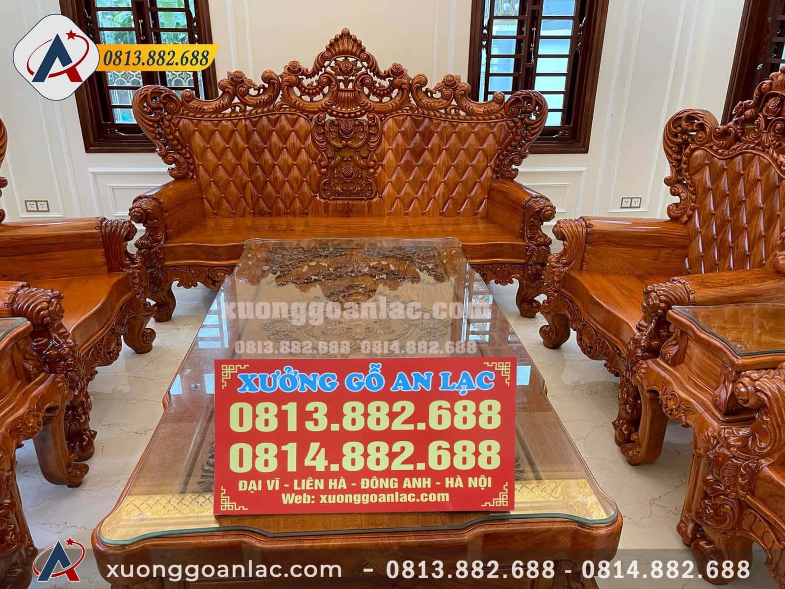 Ưu nhược điểm của chất liệu gỗ tự nhiên 4 Bộ Hoàng gia mặt tràn dày dặn đục họa tiết trang trí bằng tay