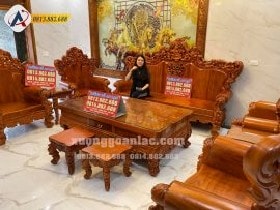 Bộ Louis hoàng gia gõ đỏ 10 món đoản 2m6
