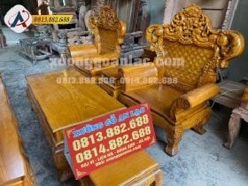 Ghế đơn đục hoa lá tây chương trám, mặt bàn trơn vân cực đẹp