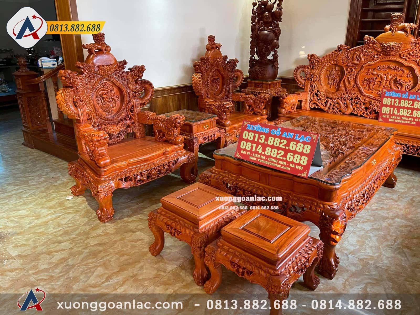 Nội thất gỗ tự nhiên có đắt hay không? 3 Bộ bàn ghế rồng đỉnh gỗ hương đỏ