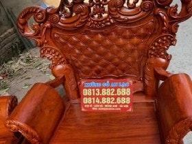 Ghế Louis hoàng gia đục hoa lá tây chương trám hương đá