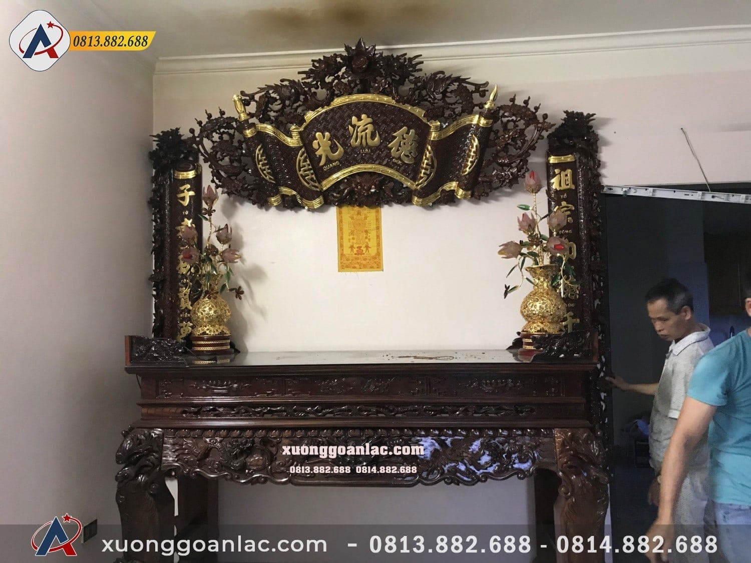 Câu Đối Cuốn Thư gỗ gụ 4cm mẫu Long Hóa 10 Câu Đối Cuốn Thư gỗ gụ 4cm mẫu Long Hóa