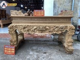MẶT TRƯỚC SẬP THỜ TỨ LINH CHÂN 24 GỖ GỤ – MỘC