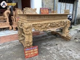 CHI TIẾT BÊN TRÁI SẬP THỜ TỨ LINH CHÂN 24 GỖ GỤ – MỘC