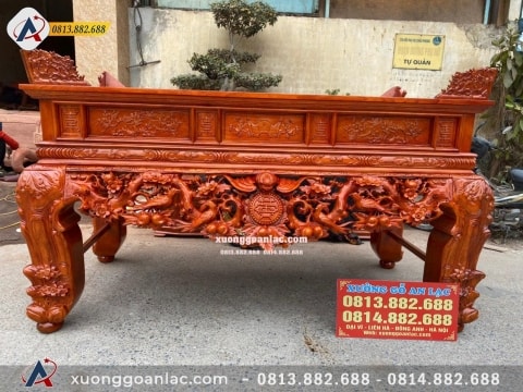 Sập Thờ Mai Điển chân 22 gỗ gõ màu Cánh Gián