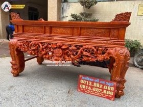 Sập Thờ Mai Điểu chân 22 gỗ gõ màu Cánh Gián 2m17 7 Góc phải Sập Thờ Mai Điển chân 22 gỗ gõ màu Cánh Gián