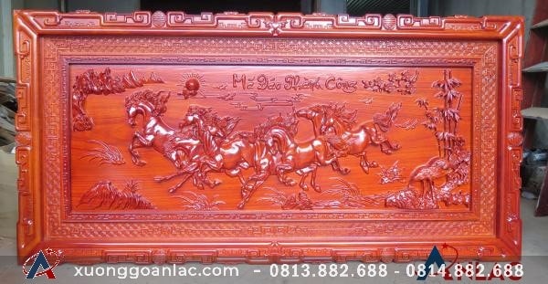 Tranh Mã Đáo Thành Công gỗ hương đỏ 107x217x5 5 Tranh mã đáo thành công hương nam phi 107cm