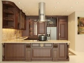 Nội thất phòng bếp 18 Tủ bếp gõ đỏ nhà bác Nam ở Gia Lâm Hà Nội