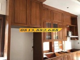 Tủ bếp gỗ gõ đỏ 16 Phần trên Tủ bếp gỗ gõ đỏ