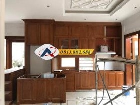 Tủ bếp gỗ gõ đỏ 17 Tủ bếp gỗ gõ đỏ