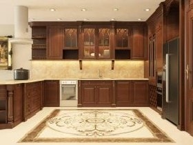 Nội thất phòng bếp 21 Chính diện tủ bếp gõ đỏ ở bắc giang