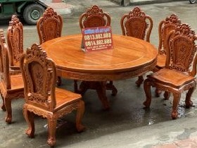 Bàn ghế ăn hoa hồng cao cấp