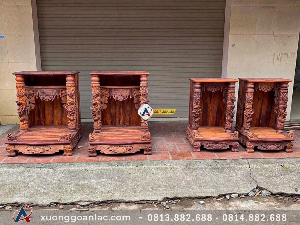 Bàn thờ thần tài cột rồng gỗ cẩm lai 8 Bàn thờ cột rồng gỗ cẩm lai