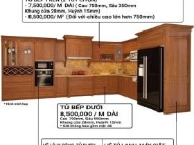 Báo giá tủ bếp gỗ Gõ Đỏ 6 Báo giá tủ bếp trên và dưới gỗ Gõ Đỏ