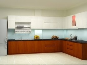 Báo giá tủ bếp gỗ MDF lõi xanh chống ẩm 13 Tủ bếp nhà bác Hân ở Hà Nam