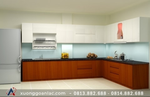 Báo giá tủ bếp gỗ MDF lõi xanh chống ẩm 15 Tủ bếp nhà bác Hân ở Hà Nam