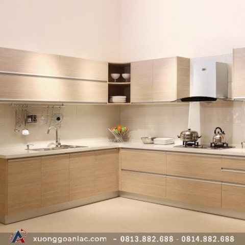 Báo giá tủ bếp gỗ MDF lõi xanh chống ẩm 16 Tủ bếp gỗ MDF nhà anh Tam ở Hoàn Kiếm