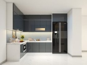 Nội thất phòng bếp 17 Báo giá tủ bếp gỗ MDF xanh chống ẩm
