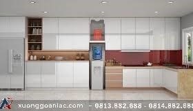 Báo giá tủ bếp gỗ MDF lõi xanh chống ẩm 11 Tủ bếp gỗ công nghiệp nhà anh Linh ở Cầu Giấy
