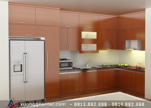 Báo giá tủ bếp gỗ MDF lõi xanh chống ẩm 18 Tủ bếp gỗ xanh chống ẩm chị Hà ở Hà Đông