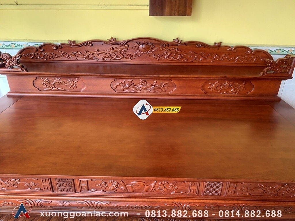 Sập thờ tứ linh gỗ gõ đỏ chân 26cm 26 Mặt bàn thờ lớn
