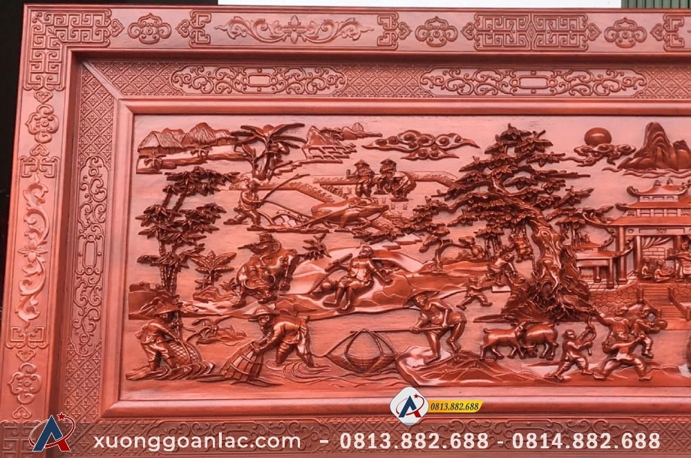 chi tiết bên trái tranh đồng quê