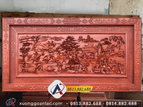 tranh đồng quê gỗ Hương đỏ Nam Phi
