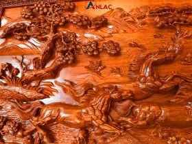 Tranh mã đáo thành công gỗ Hương đỏ