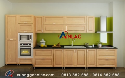 Tủ bếp gỗ Sồi Mỹ