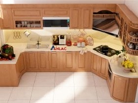 Báo giá tủ bếp gỗ sồi Mỹ 18 Tủ của bác Lâm ở Hai Bà Trưng Hà Nội