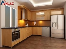Báo giá tủ bếp gỗ sồi Mỹ 21 Tủ bếp anh Mạnh ở Sóc Sơn