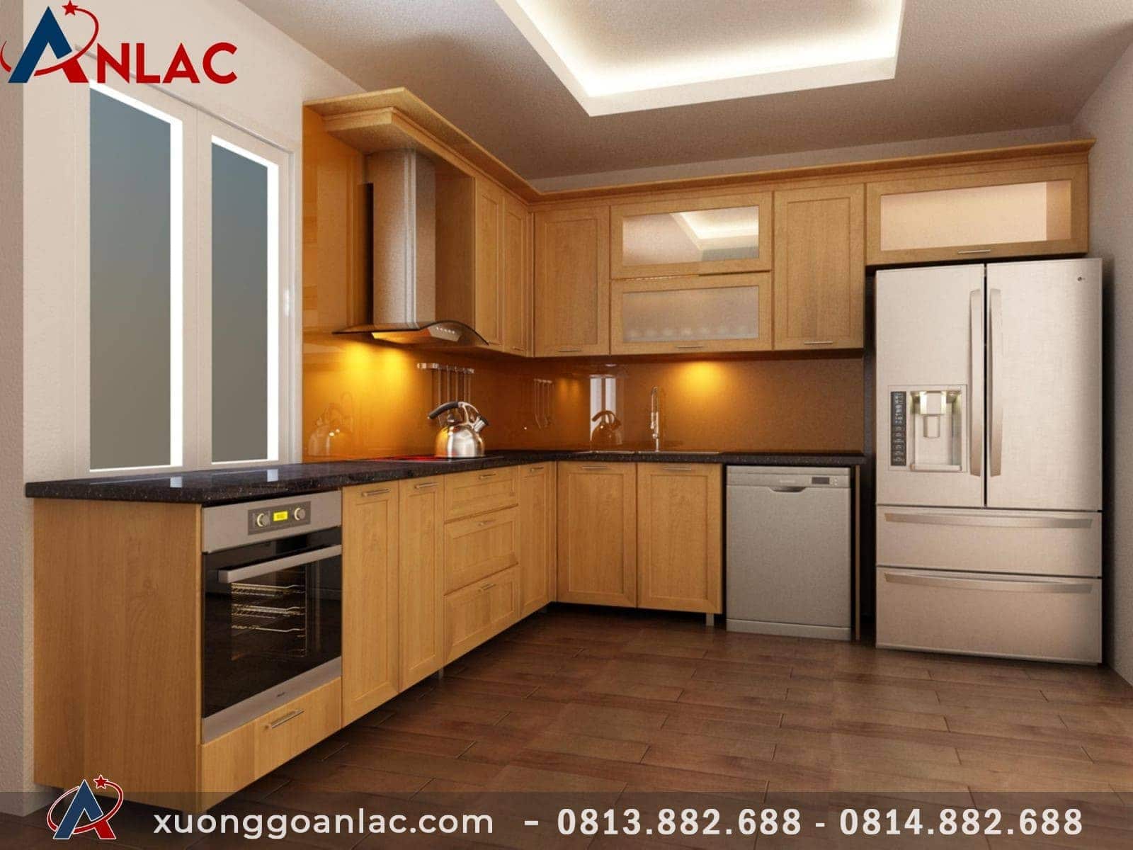 Báo giá tủ bếp gỗ sồi Mỹ 10 Tủ bếp anh Mạnh ở Sóc Sơn