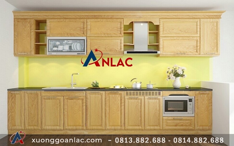 Báo giá tủ bếp gỗ sồi Mỹ 9 Tủ bếp gỗ sồi anh Tân ở Hà Nam