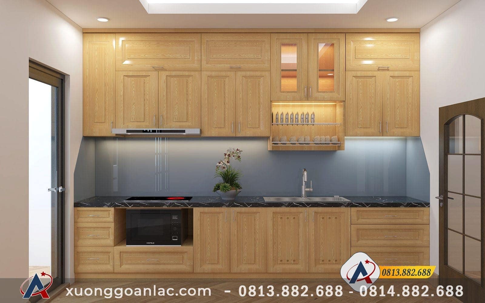 Báo giá tủ bếp gỗ sồi Mỹ 6 Tủ bếp của Chị Hoa ở Hà Giang