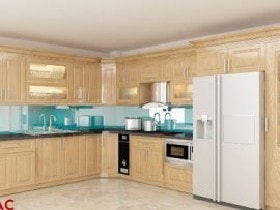 Báo giá tủ bếp gỗ sồi Mỹ 15 Tủ chị Yến ở QUảng Ninh