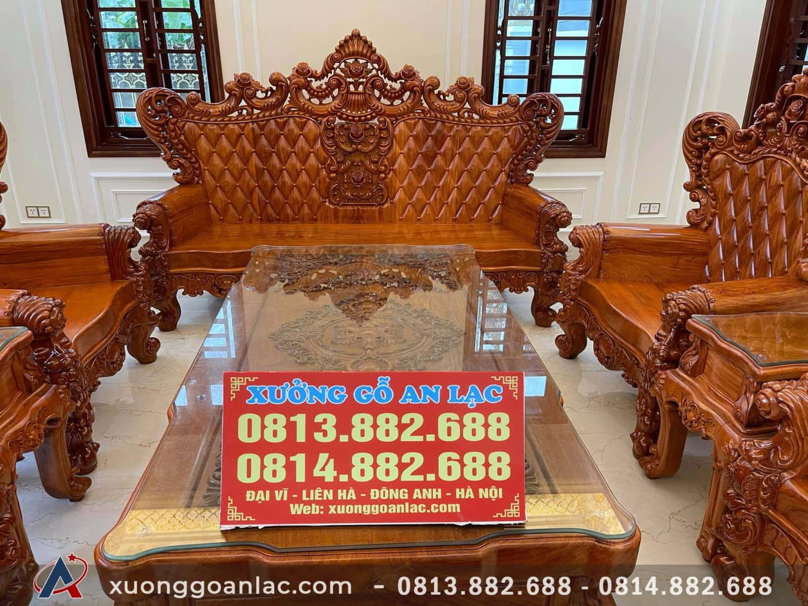 Kinh nghiệm lựa chọn bàn ghế phòng khách phù hợp với nhu cầu 2 Bộ Bàn Ghế Hoàng Gia Nguyên Khối Vách Trám Gỗ Hương Đá gồm 10 món