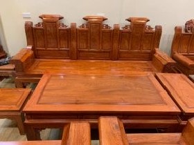 Đoản dài bộ bàn ghế âu á gỗ hương đá