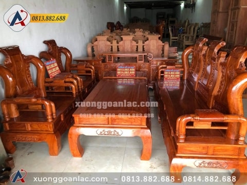 Bộ Bàn Ghế Tần Thuỷ Hoàng Gỗ Hương Đá