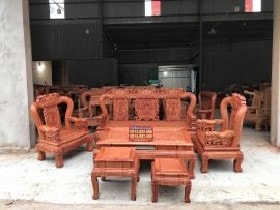 Bộ minh quốc voi gỗ hương đá hàng vip