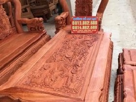 Mặt bàn bộ minh quốc voi gỗ hương đá