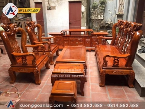 Bộ quốc đào gỗ lim cột 10 hàng 6 món