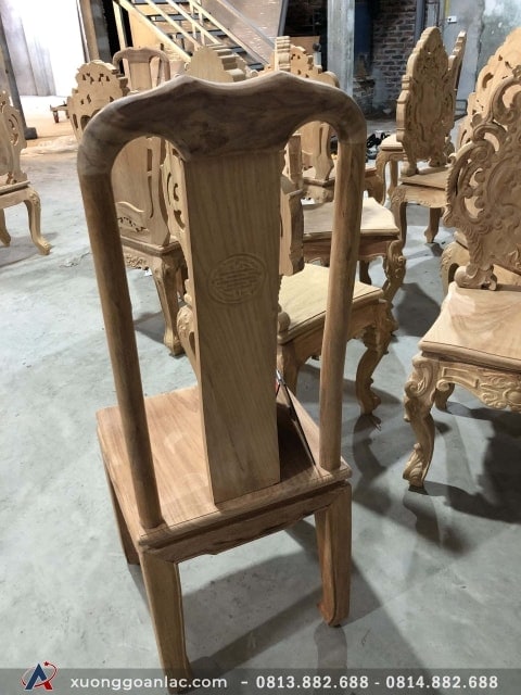 Ghế ăn chữ thọ gỗ Gõ Đỏ Pachy 32 Ghế mộc chữ thọ gõ đỏ phía sau
