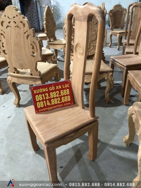 Ghế ăn chữ thọ gỗ Gõ Đỏ Pachy 23 Ghế mộc chữ thọ gõ đỏ nhìn từ phải