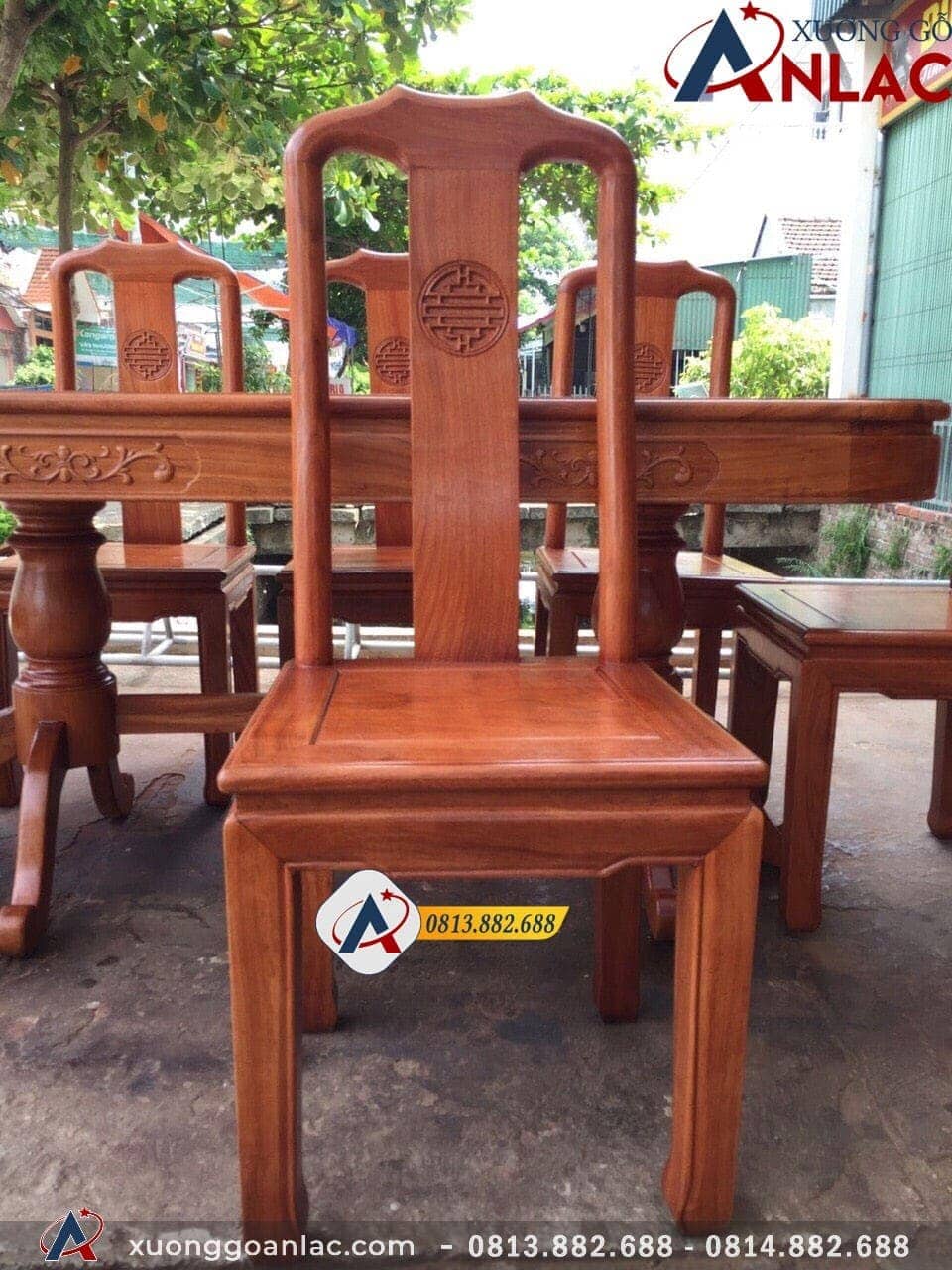 Ghế ăn chữ thọ gỗ Gõ Đỏ Pachy 22 Ghế ăn chữ thọ gỗ Gõ Đỏ Pachy