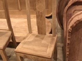 Ghế ăn chữ thọ gỗ Gõ Đỏ Pachy 16 Ghế ăn chữ thọ gỗ Gõ Đỏ khi để mộc