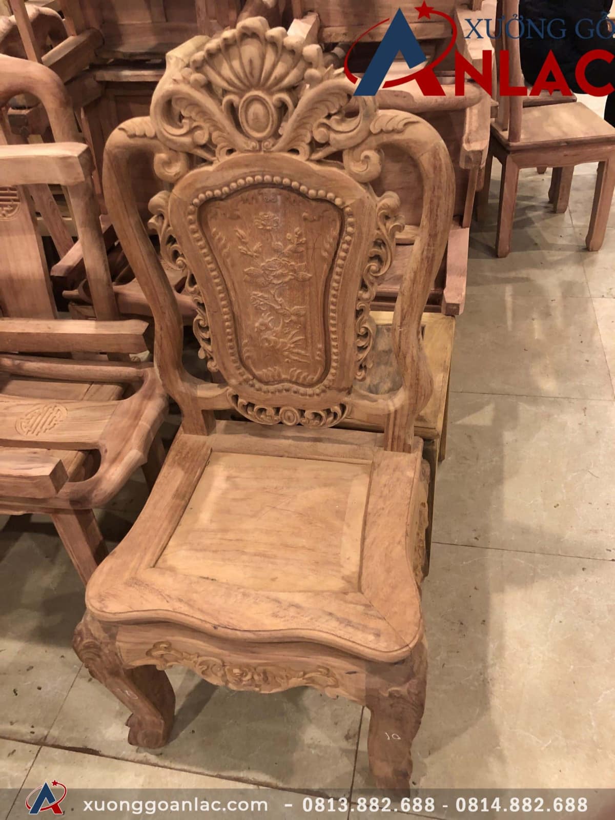Cách đánh giá chất lượng đồ nội thất gỗ cao cấp trước khi mua 2 Ghế ăn hồng hạc gõ Gõ Đỏ khi để mộc