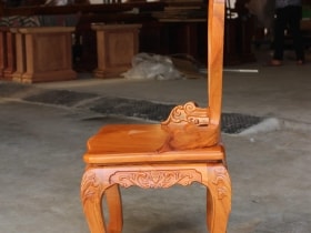 Ghế ăn hoa lá tây tựa cong có tay 20 ghế louis hoa la tây có tay