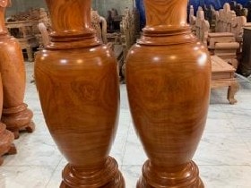 Lộc bình phong thuỷ gỗ hương đỏ 1m7 đường kính 52cm 7 Lộc bình phong thuỷ gỗ hương đỏ