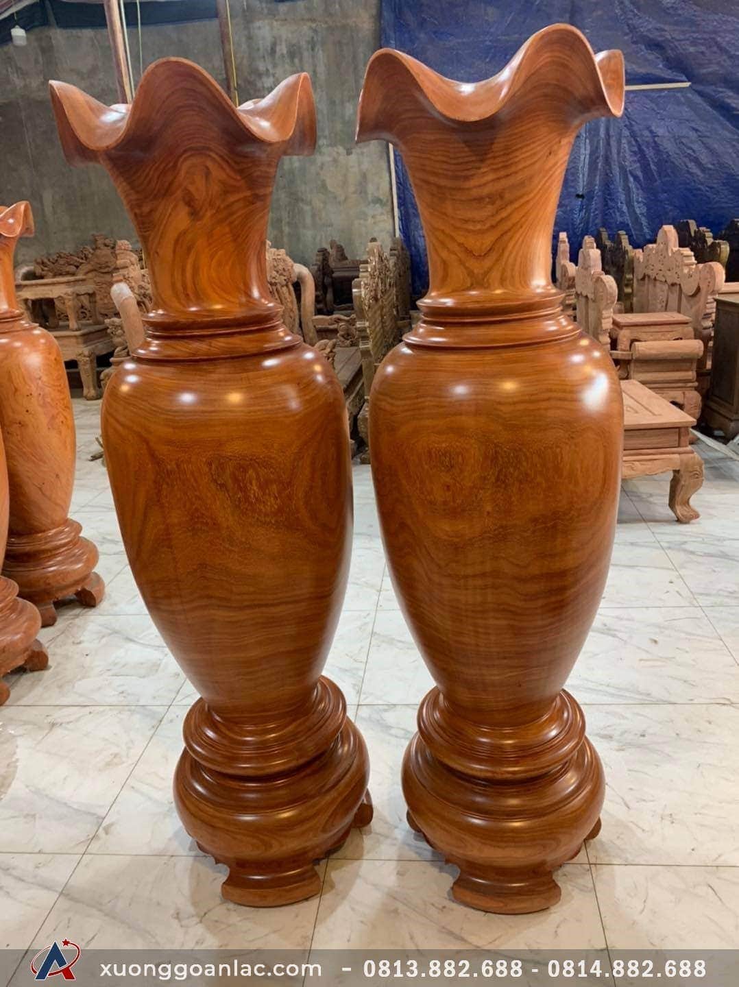 Lộc bình phong thuỷ gỗ hương đỏ 1m7 đường kính 52cm 11 Lộc bình phong thuỷ gỗ hương đỏ